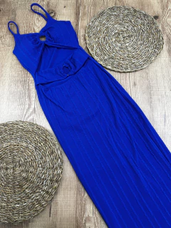 VESTIDO CANELADO DE POLIÉSTER COM ELASTANO - Elegância com Toque Moderno ✨ - Baratão Confecções