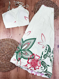 Conjunto de Cropped com Bojo e Saia Longa - Charme Natural na internet