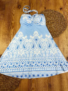 Imagem do Vestido em Suplex Curto com Bojo e Amarração no Pescoço- Estampas Exclusivas e Moderna