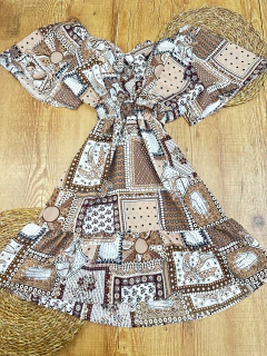 Vestido Curto em Viscose com Bojo e Estampa Exclusiva - loja online