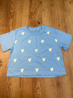 CROPPED DE ALGODÃO ESTAMPA DE CORAÇÃO - DELICADEZA E CONFORTO - loja online