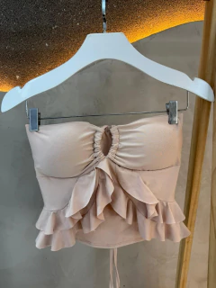 Blusa Bata de Suplex com Bojo e Babados – Estilo e Sensualidade em uma Peça Só! ✨ - comprar online