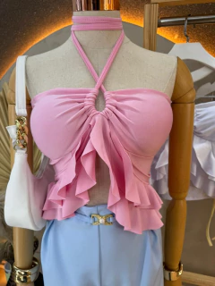 Blusa Bata de Suplex com Bojo e Babados – Estilo e Sensualidade em uma Peça Só! ✨ - comprar online