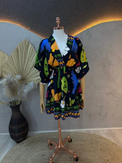 Vestido Curto de Viscose com Estampa Exclusiva ✨ - comprar online