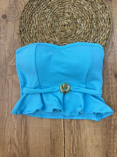 Imagem do Cropped Canelado com Babado e Detalhe Dourado – Delicadeza e Estilo em Uma Só Peça! ✨