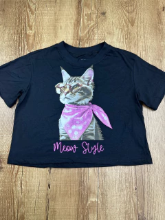 Cropped Feminino “Meow Style” em Algodão  - comprar online