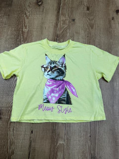 Cropped Feminino “Meow Style” em Algodão  - loja online