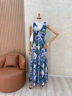 Vestido Longo Floral em Algodão com Poliéster – Leveza, elegância e feminilidade em uma só peça! - comprar online