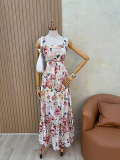 Vestido Longo Floral em Algodão com Poliéster – Leveza e Romantismo em Cada Detalhe - comprar online