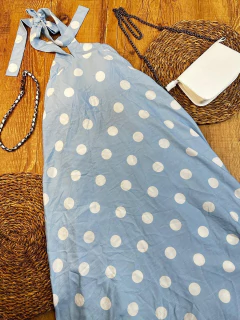 Vestido Longo de Poá com Bojo e Amarração no Pescoço – Charme, Conforto e Estilo em Uma Só Peça - Baratão Confecções