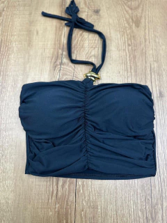 Cropped Tomara que Caia em Suplex com Franzido e Detalhe Dourado – Estilo e Sofisticação em Cada Detalhe - comprar online