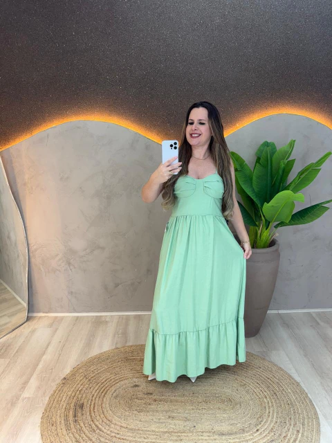 VESTIDO LONGO COM BOJO E ALÇA REGULÁVEL - ELEGÂNCIA E CONFORTO