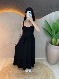 VESTIDO LONGO COM BOJO E ALÇA REGULÁVEL - ELEGÂNCIA E CONFORTO - comprar online