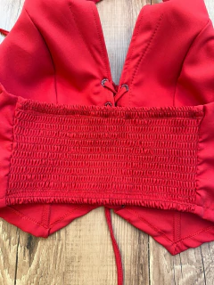 Cropped de Alfaiataria com Amarração Frontal ✨ - comprar online