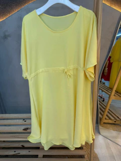 Vestido em Algodão com Poliéster – Modelagem Soltinha com Amarração na Cintura - comprar online