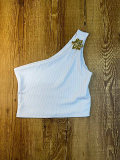 Imagem do Cropped Faixa Assimétrico com Detalhe Dourado