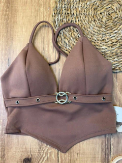 Cropped com Bojo e Detalhe de Fivela – Políester com Elastano - Baratão Confecções