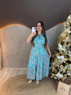 Vestido Longo em Voal Floral – Leve, Romântico e Atemporal