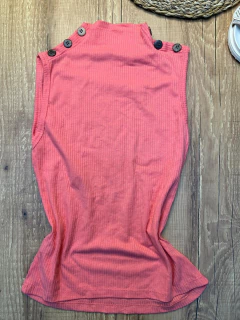 Imagem do Blusa Canelada em Poliéster com Elastano com Detalhe de Botões