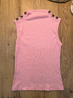 Blusa Canelada em Poliéster com Elastano com Detalhe de Botões - comprar online