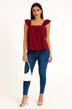 Blusa de Lese com Alças Bufantes - comprar online