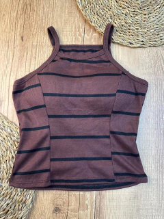 Cropped Canelado Listrado em Algodão com Elastano – Confortável, Moderno e Perfeito para o Dia a Dia - loja online