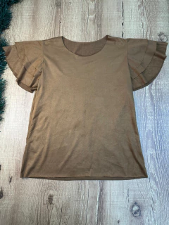 Blusa de Suede com Manga de Babados – Maciez, Estilo e Feminilidade - comprar online