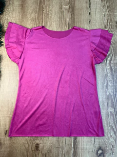 Blusa de Suede com Manga de Babados – Maciez, Estilo e Feminilidade - comprar online