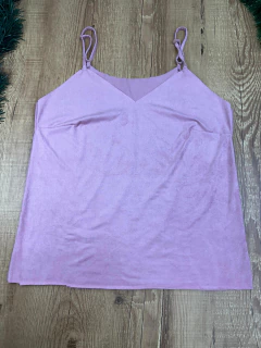 Blusa de Suede com Alça Fina Regulável e Decote V – Conforto, Maciez e Caimento Perfeito - comprar online