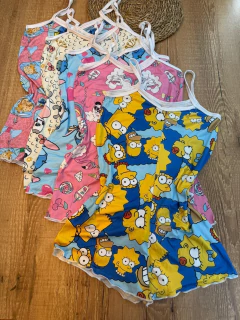 Macaquinho Feminino de Dormir com Estampa de Personagens - comprar online