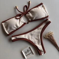 Conjunto tomara que caia Saint Tropez Off com Marrom na internet
