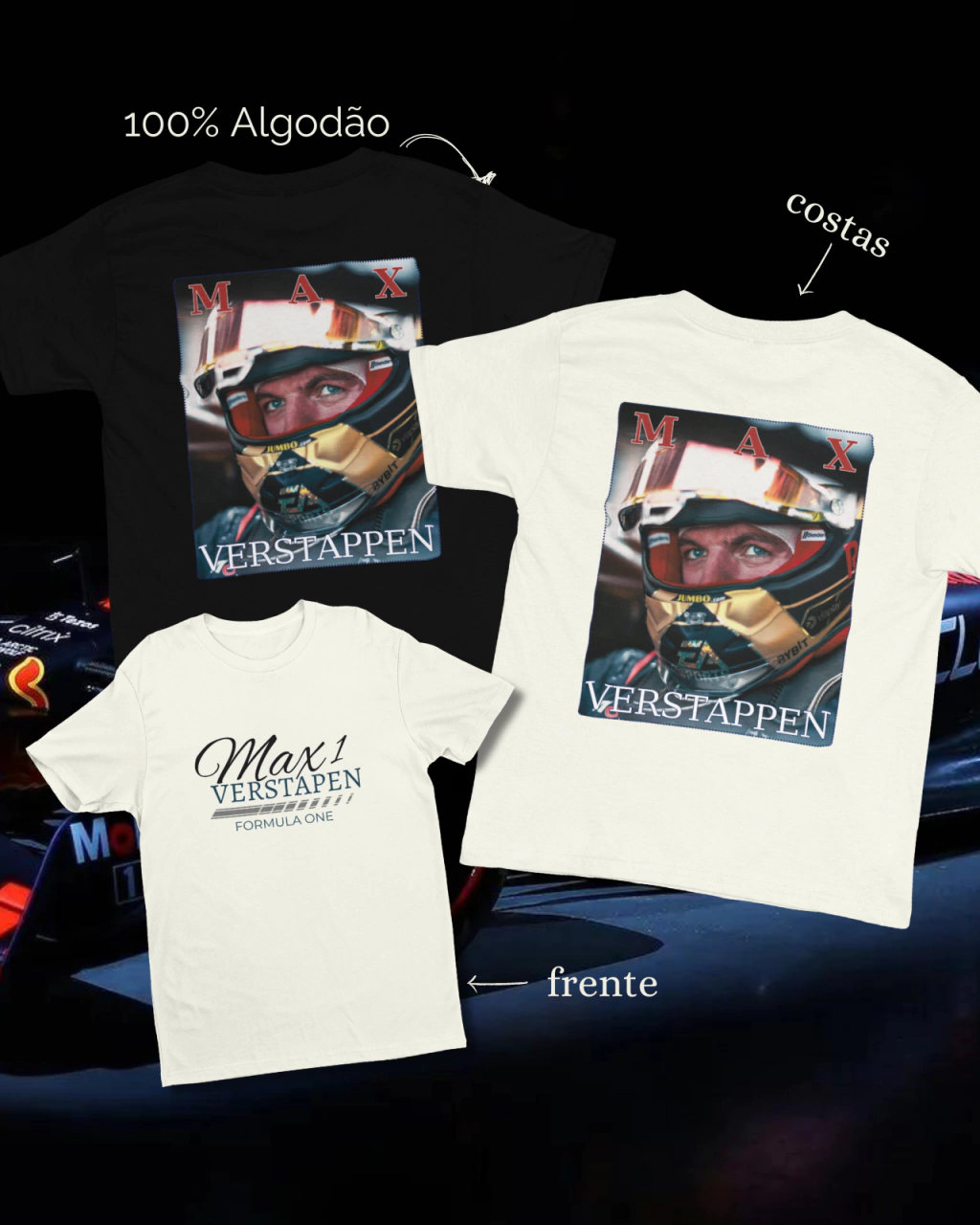 CAMISETA MAX VERSTAPPEN [COLEÇÃO F1 FACES ] [100% Algodão]