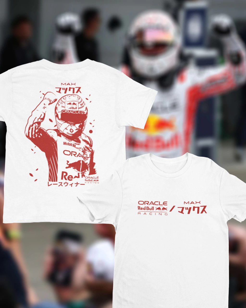 CAMISETA MAX VERSTAPENTHE WHITE BULL SUZUKA JAPAN (100% ALGODÃO)