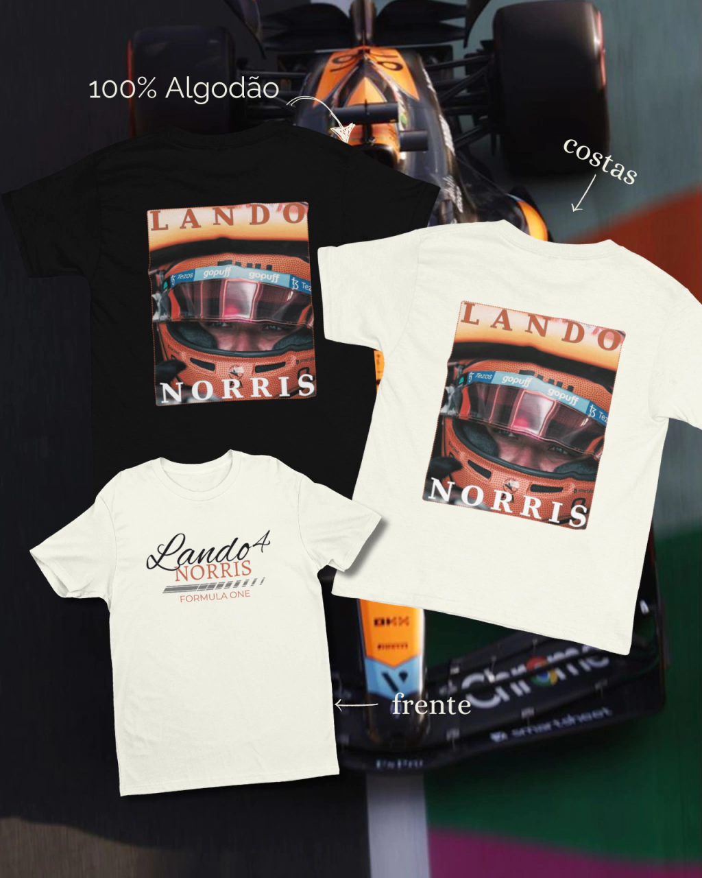 CAMISETA LANDO NORRIS [COLEÇÃO F1 FACES ] [100% Algodão]