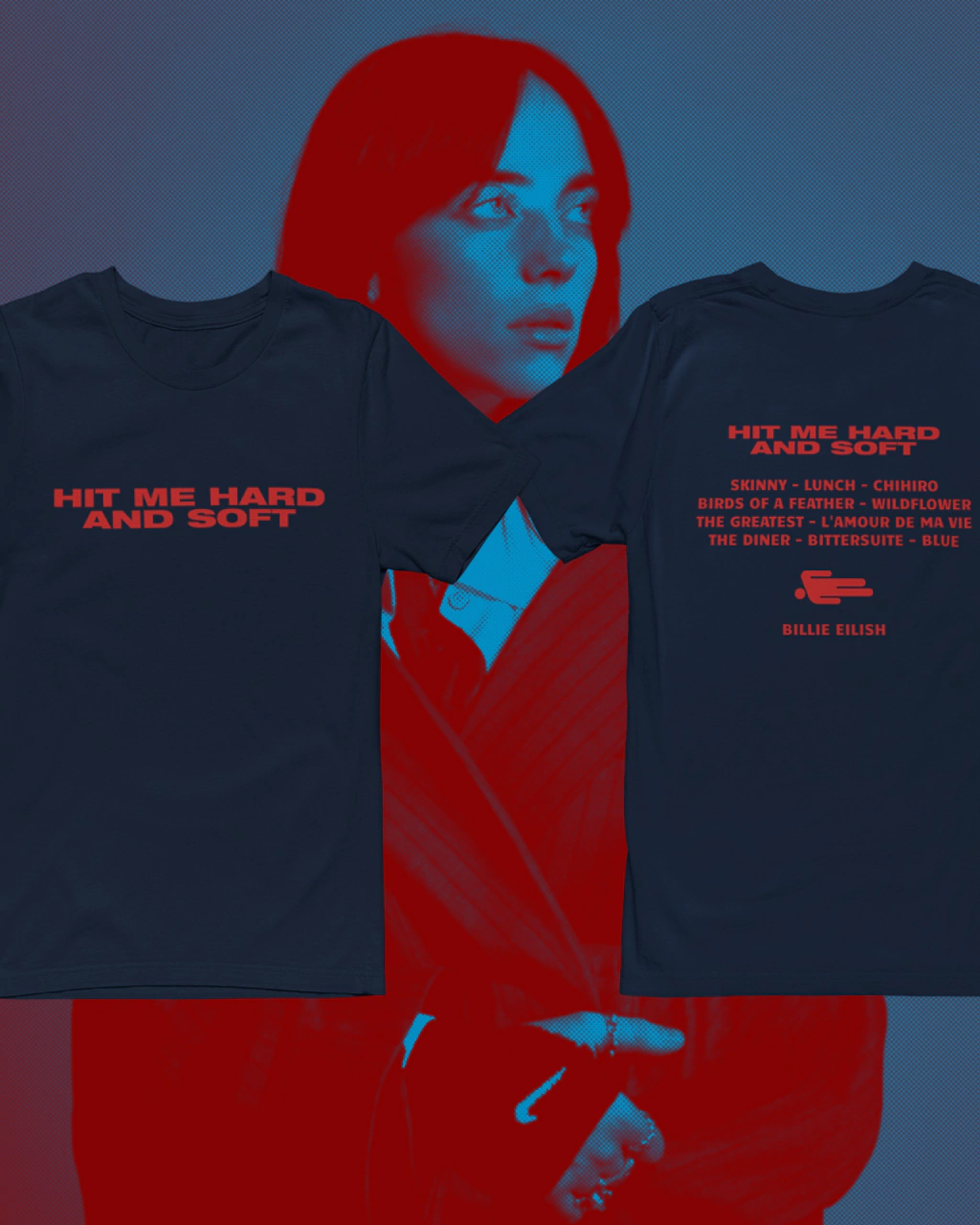 CAMISETA BILLIE EILISH HIT ME HARD AND SOFT ALGODÃO