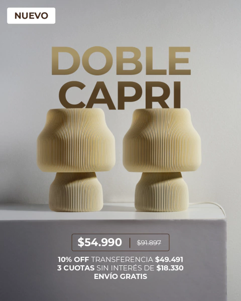 Combo Doble Capri: 2 Veladores Mini Capri + 2 Focos de Regalo + Envío Gratis - comprar online