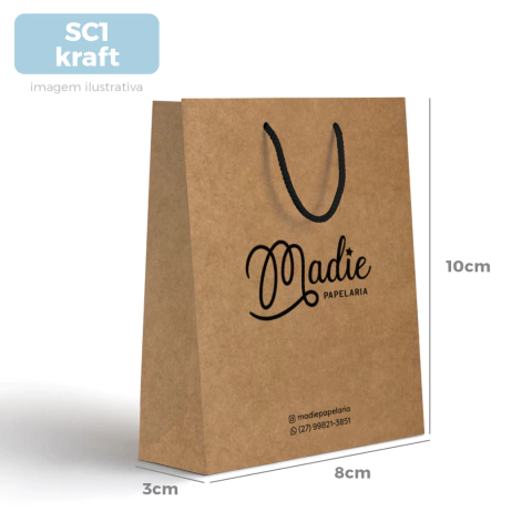 Sacola Kraft Personalizada SC1 - 10x8x3cm - comprar online