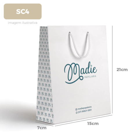 Sacola Branca Personalizada SC4 - 21x15x7cm - comprar online