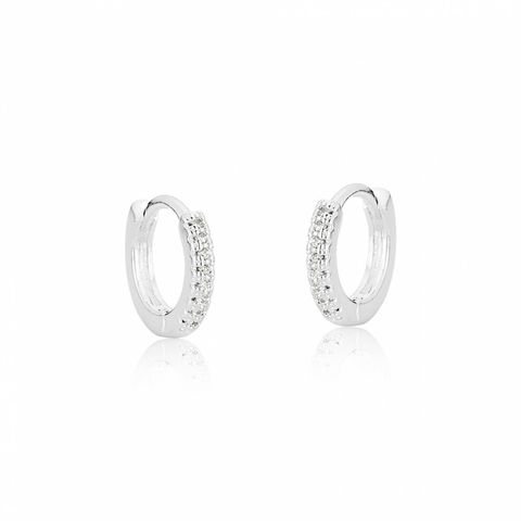 Brinco Argola Cravejado - Prata Leve - comprar online