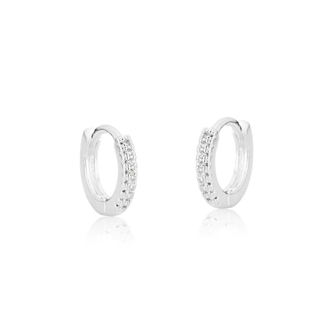 Brinco Argola Cravejado - Prata Leve - comprar online