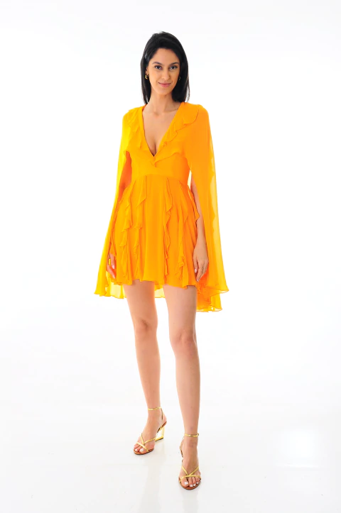 Vestido Amarante Curto Babados - comprar online