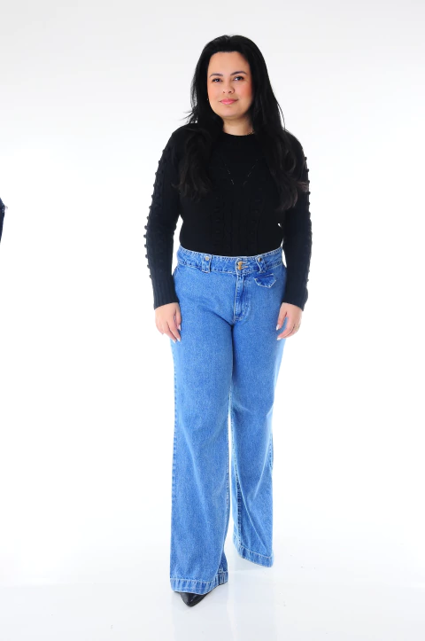 Calça Lez a Lez Jeans Reta Botões Personalizados - comprar online