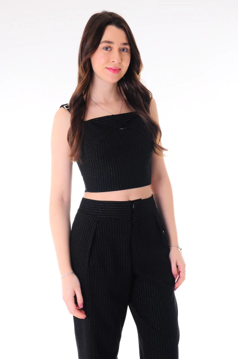 Cropped My Place Risca De Giz Brilho - comprar online