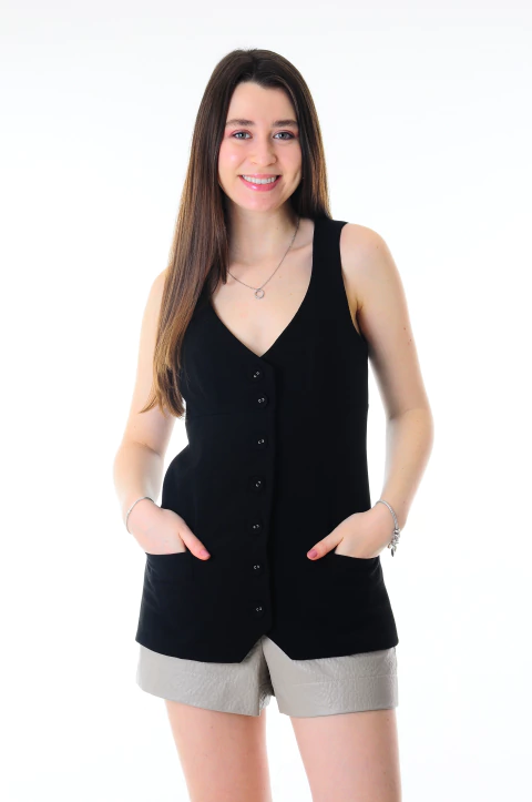 Colete Litt Alfaiataria Texturizado Alongado - comprar online