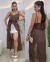 BLUSA BATA CHIFFON BOHO marrom - comprar online