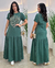 VESTIDO BOHO C/MANGA verde - comprar online