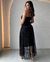 SAIA TULE FLORES preto - comprar online