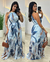 VESTIDO TULE SANTORINE azul/marrom - comprar online