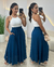 SAIA LONGA MINIMALISTA LISA azul aquamarine - comprar online