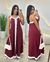 VESTIDO BICOLOR SOFIA marsala/branco - comprar online